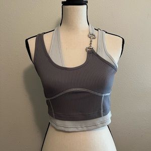 CIDER grayish blue and baby blue tank